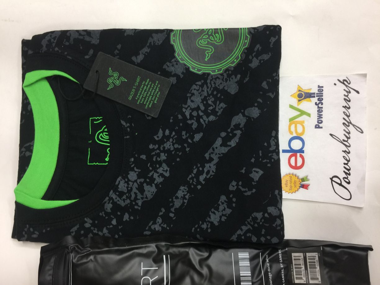 NEW Razer Zone RATTLE Men's TEE SHIRT Snake Logo Razer Game Gear Size L - Click Image to Close